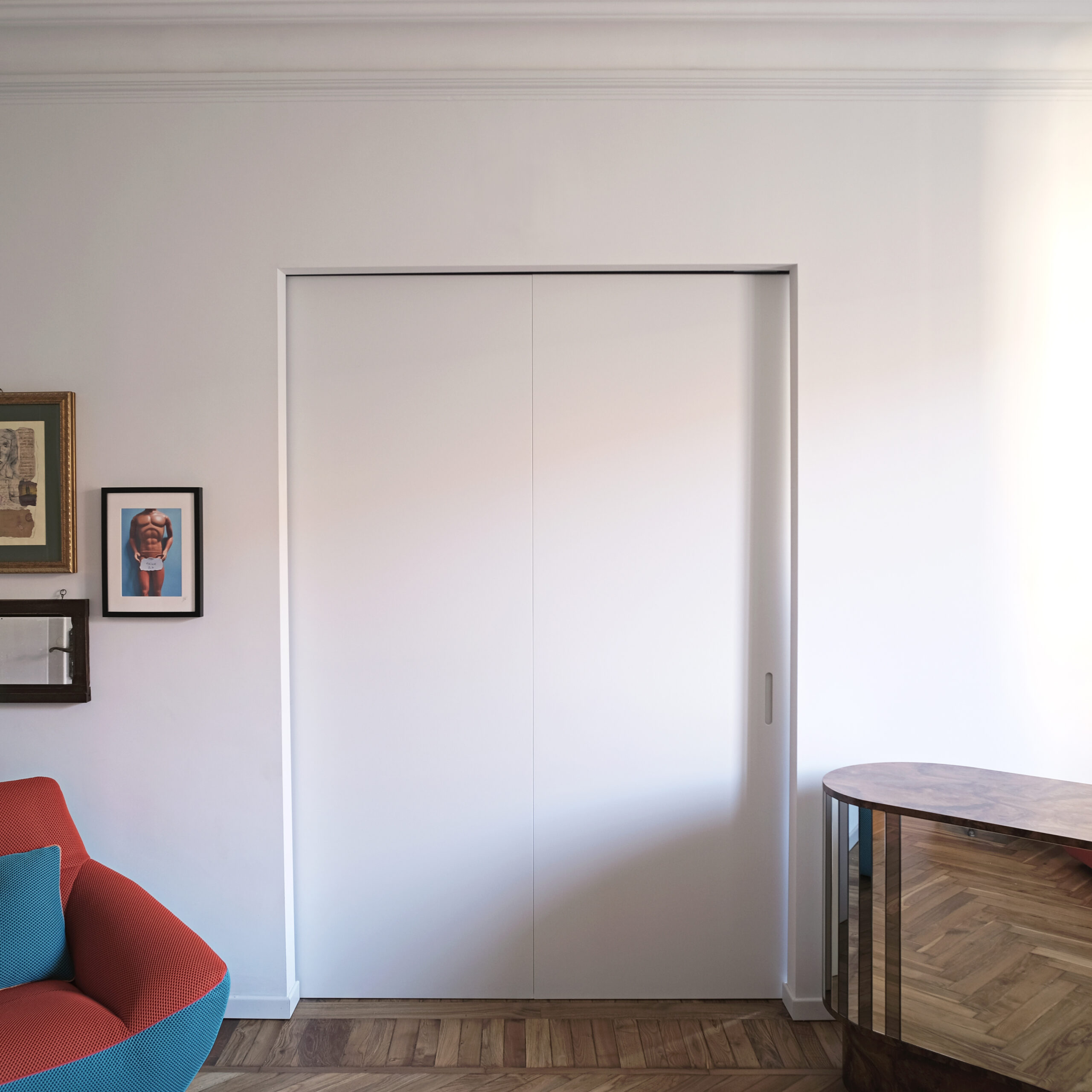 Casa Marinella sliding door open, Turin interior — Studio Lapse